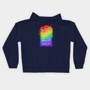 Rainbow Tardis Typography Kids Hoodie